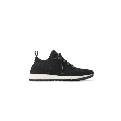 JIMMY CHOO VELES BLACK SEQUIN KNIT TRAINERS VELESBNV